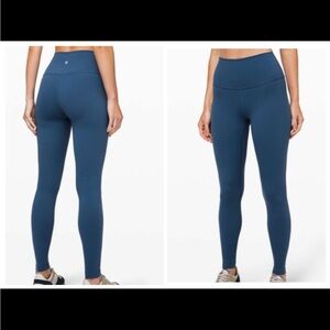 Lululemon Wunder Train High-Rise Tight 28" size 2. Mineral blue. EUC.